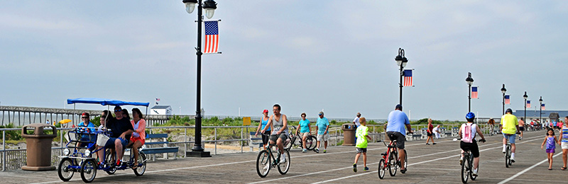 Ocean City Biking on Boardwalk