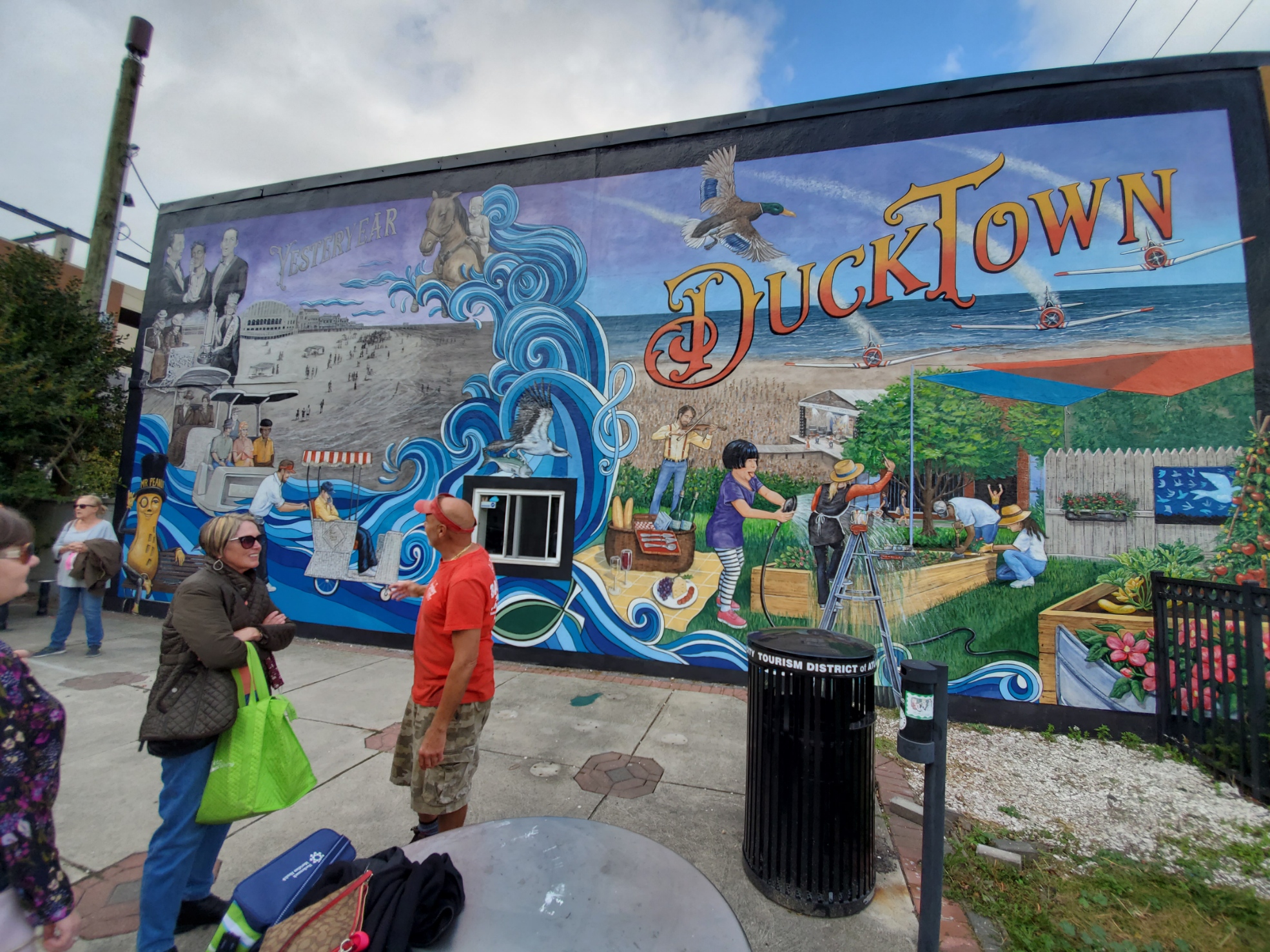 Mural in Atlantic City with group of people