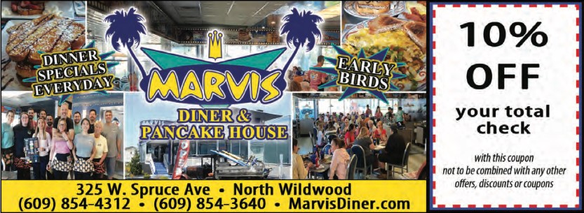 Marvis Diner & Pancake House – 10% off - https://www.marvisdiner.com/