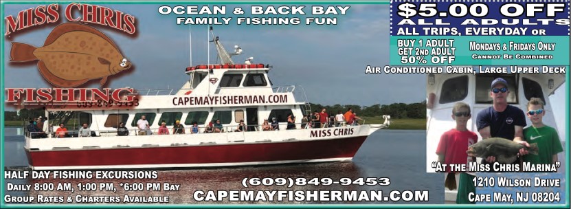 Miss Chris Fishing – $5 off - (609)-849-9453