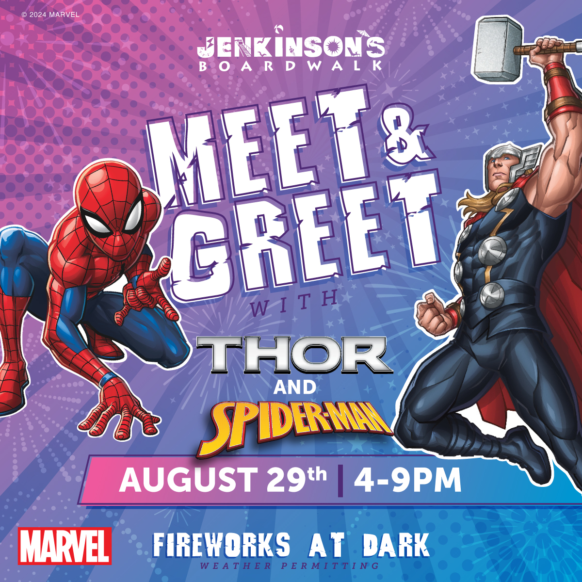 Thor & Spiderman Meet & Greet Poster