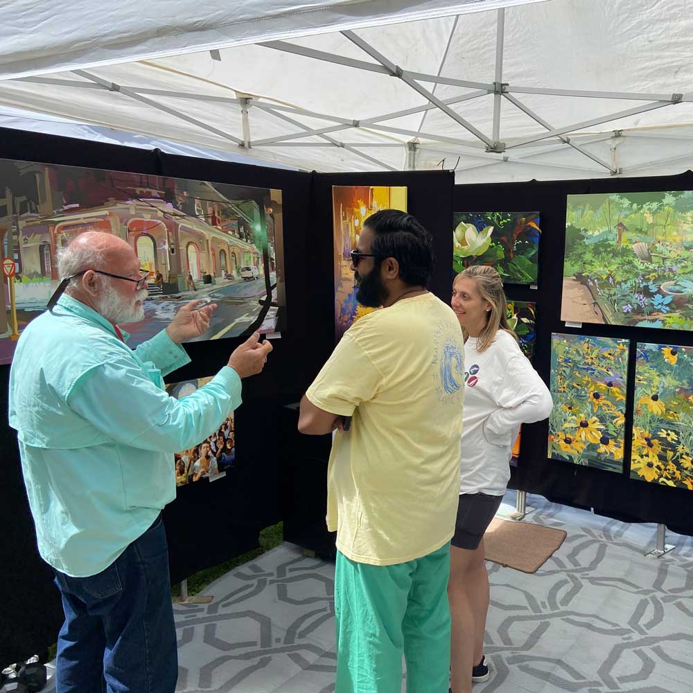Oller Booth at Art Show under canopy