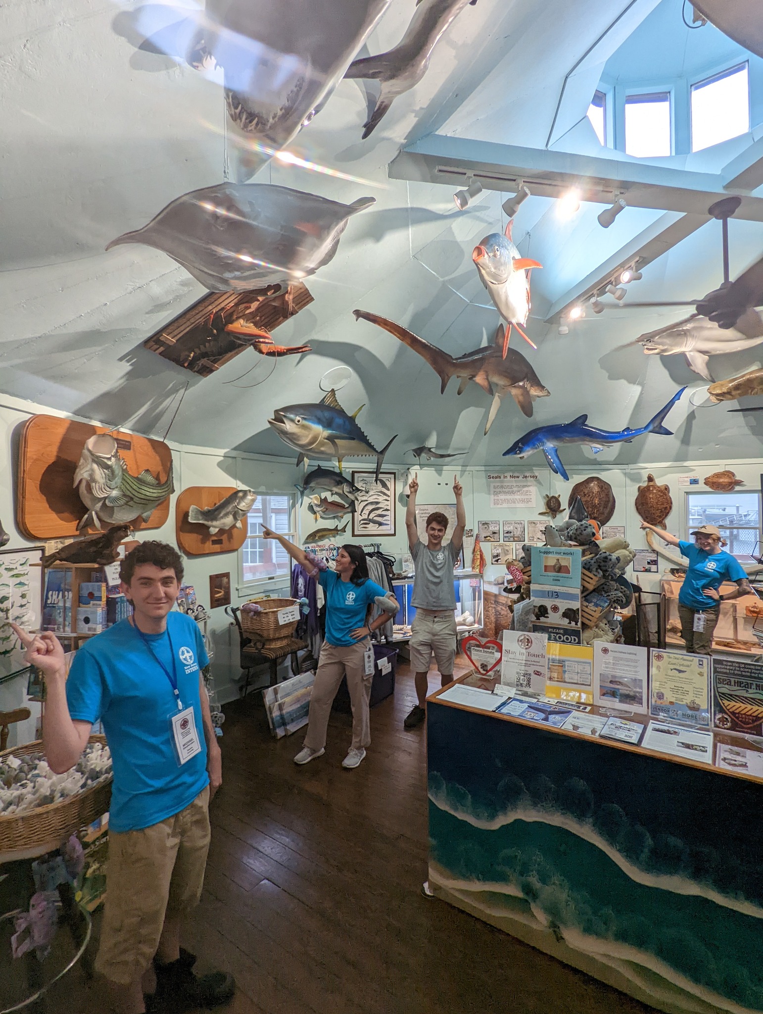 Interns inside museum