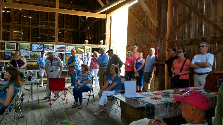 An art show in the barn.