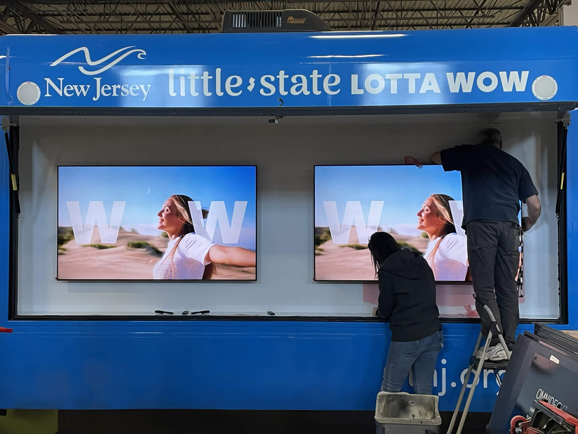 Installing TVs for WOW Van