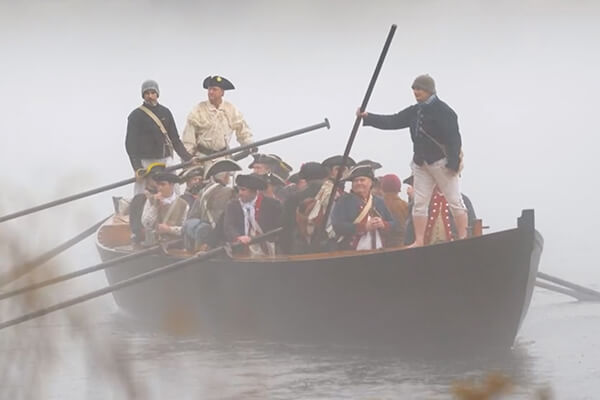 Reenactment of Washington Crossing the Delaware