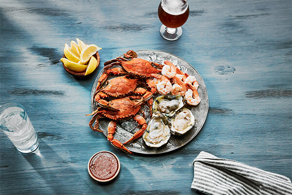 Plate of seafood