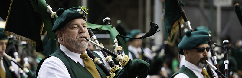 St. Patrick's Day Parade, bag pipe players, New Jersey