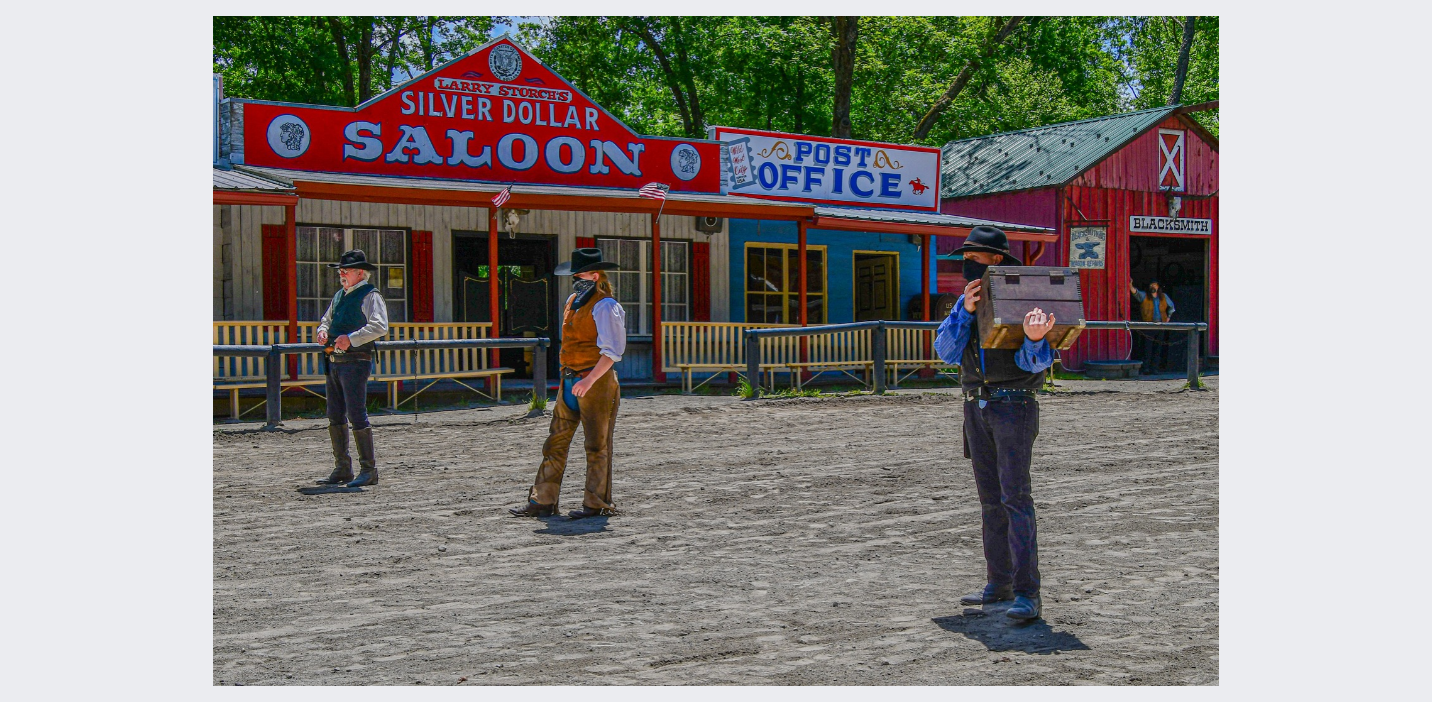 A picture of our cowboys lining our main street!