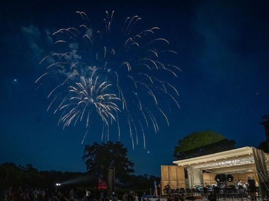 fireworks in the sky at night over Branch Brook Park concert
