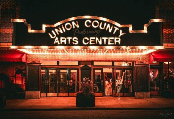 theater exterior at night