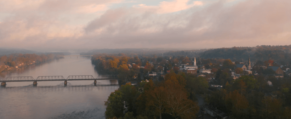 Lambertville aerial over river