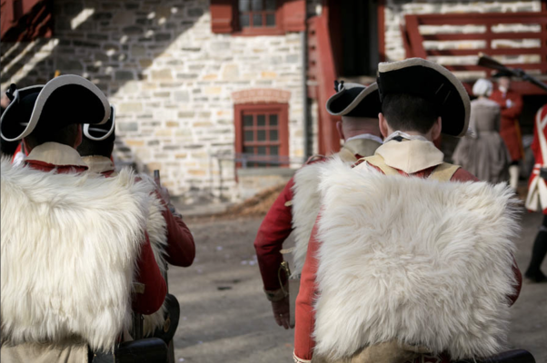 backs of soldiers